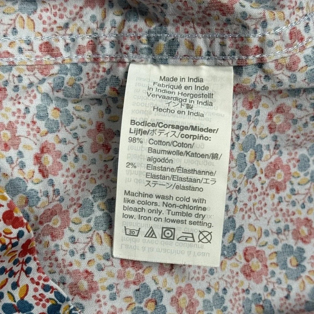 J.Crew Floral Shirt Men Large Red Blue Colorful Slim Fit Flex Washed Button Down